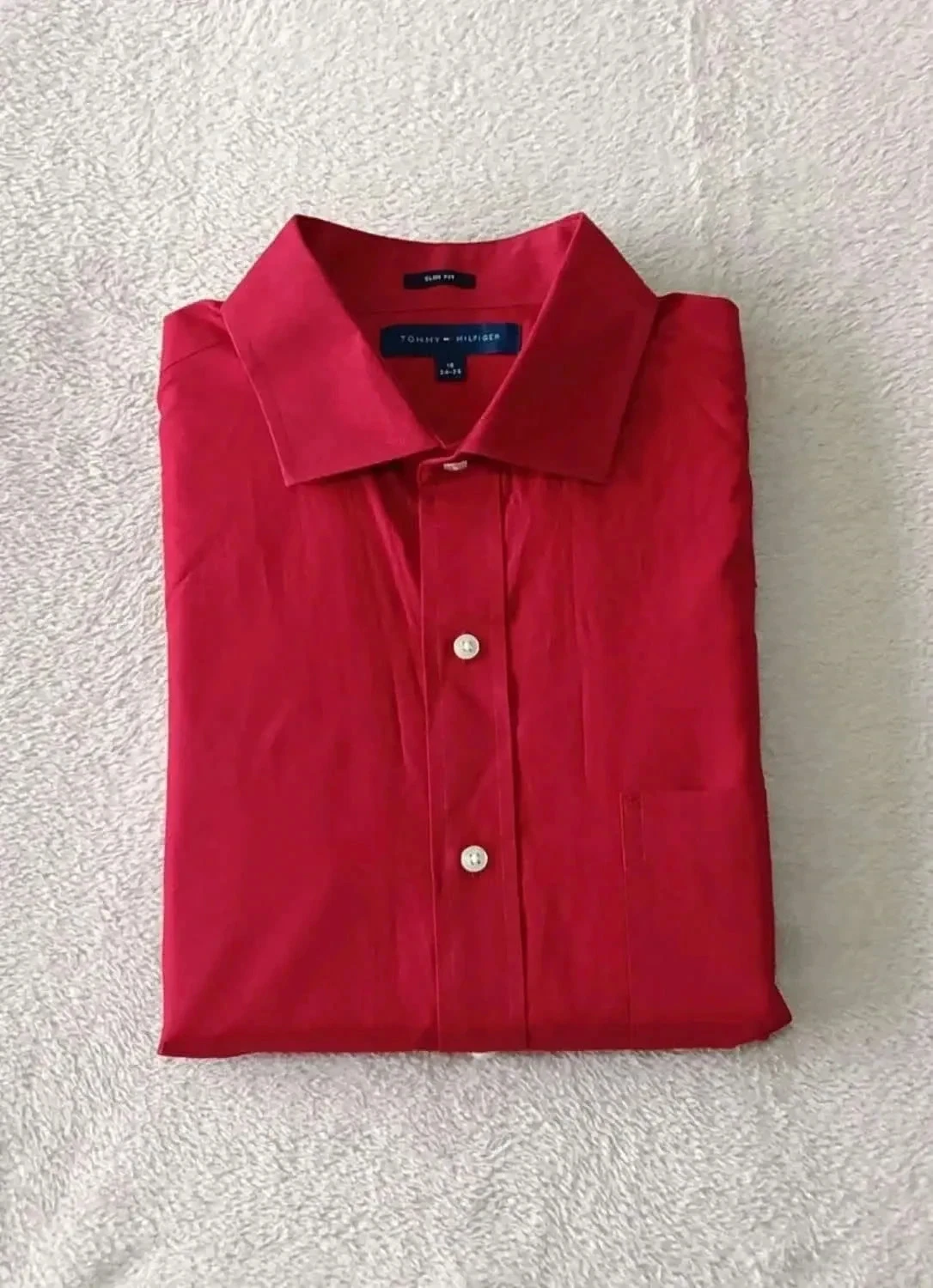 Tommy Hilfiger red shirt Size 16 34-35 Slim Fit – photo 13